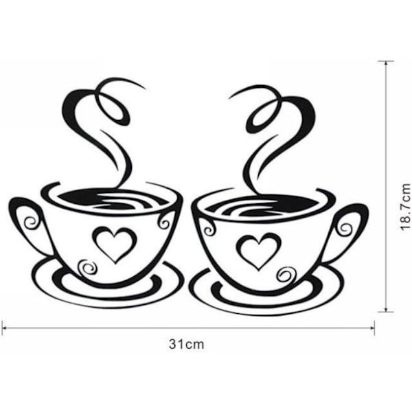 Kaffekopp Design Stickers Vägg Hemdekaler Kök Restaurang Dekor