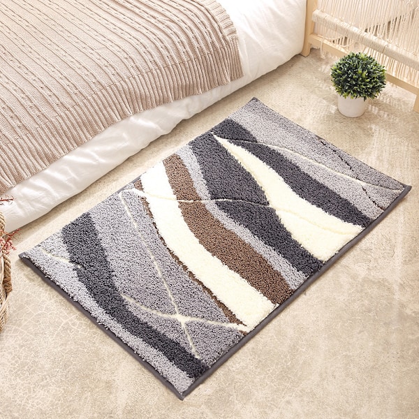 Efterårsblade - Grønne, skridsikre og absorberende mikrofibre til badekar, bruser, badeværelse, køkken, entre, soveværelse Vaskbar 50x80cm