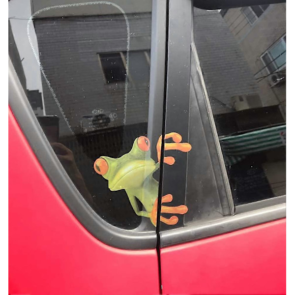 3D Söt Kikande Groda Roliga Bildekaler Lastbilsfönster Vinyl Dekal Grafik Auto 2st