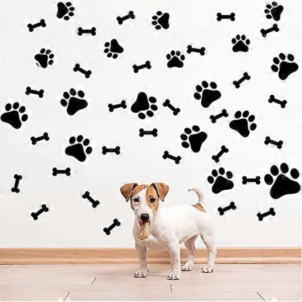 Dekorativa hundklistermärken, hundtass-tryckta husdjursklistermärken och hundbensklistermärken, hund- och kattväggkonst tryckta fönsterklistermärken, klistermärken för flick- och pojkrum