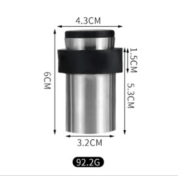 Gulv-dørstopper 6 cm Rustfrit Stål Dørstopper Dørstopper (Pakke med 4)