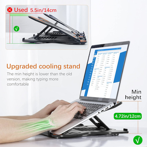 Laptopstativ för skrivbord, hopfällbart laptopstativ, justerbart datorstativ, roterbart laptopstativ för bärbar dator/MacBook Air Pro 10-17\"
