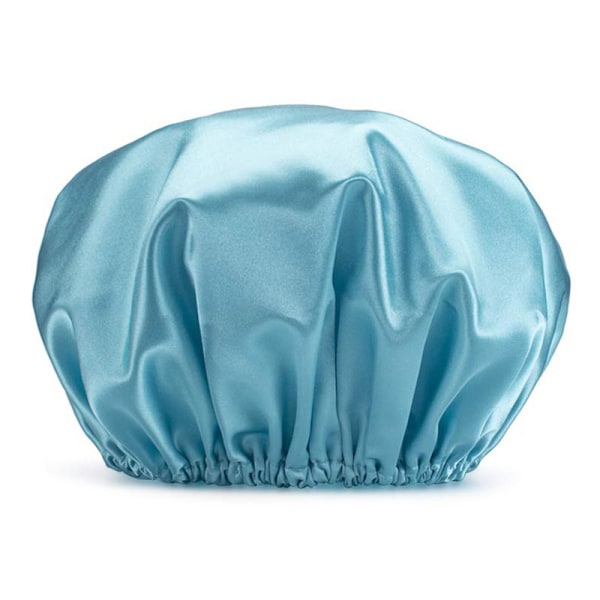 2 stk Dusjhette Badehette Vanntett Dusjhette Elastisk Vanntette Dusjhetter for Damer Spa Salong Lilla + Mørk Blå