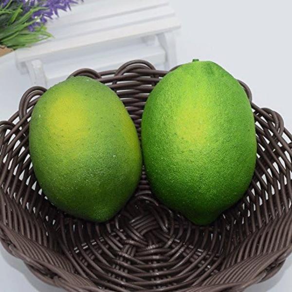 6 st konstgjorda frukter för dekoration, falsk lime, simulerade frukter och grönsaker, hem och kök dekor konstgjord lime