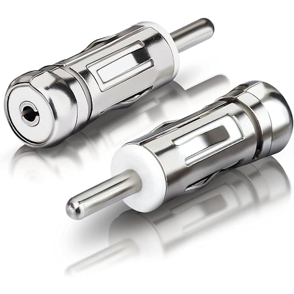 2 Pak Bilradio Antenne Adapter DIN til ISO Stikforbindelse Auto Antenne Tip Kompatibel med Bil Antenne Tip Hovedenhed Stereo Modtager Signalforstærker