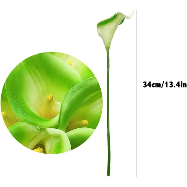 20 stk Grønne Kunstige Blomsterbuketter med Ægte Touch Kunstig Silkeblomst til Brude Bryllup Hjemmedekoration