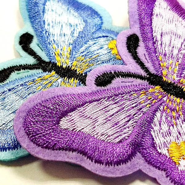 12 stk. Sommerfugle Mærker Flerfarvet Tilfældig Blanding Håndlavet Mærke Assorteret Stryge På Eller Sy Broderet Stryge-på DIY Til Tøj Jeans Taske Hat Sko