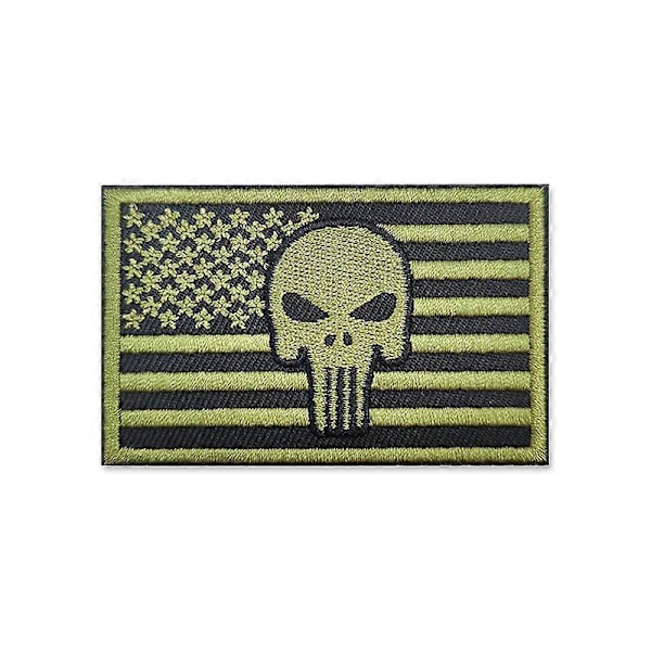 Sæt med 10 broderede flag stofmærker armbånd cross border Skeleton Punisher gazden flag broderet patch