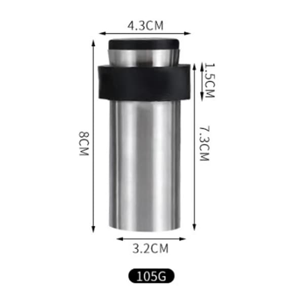 Gulv-dørstopper 8 cm Rustfrit Stål Dørstopper Dørstopper (Pakke med 4)