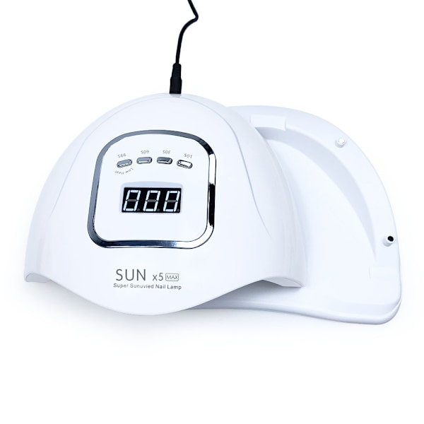 UV-lampe til negle tørring, 120W UV LED Professionel Automatisk Negle Tørre, Hurtig Tørring 4 Timere 10s/30s/60s/99s, Stor LCD Skærm, Aftagelig Base, til Semi Pe