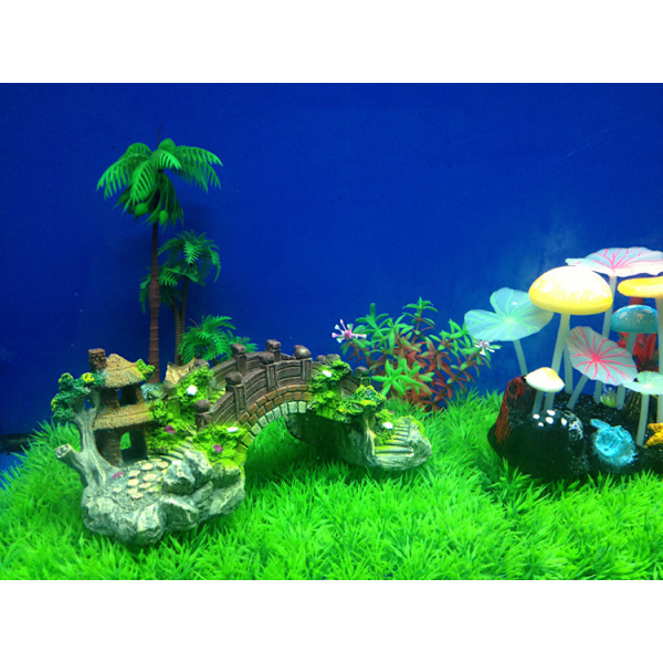 Akvariumdekorasjonsplanter, landskapsplanter Ornament Harpiksbro for fiskebeholder Akvariumdekorasjon
