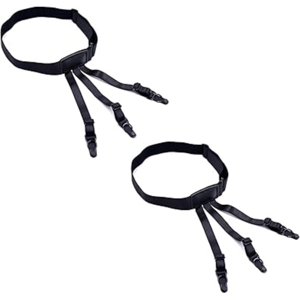 Herrar clips för skjortor och strumpor justerbar längd svart 2-pack