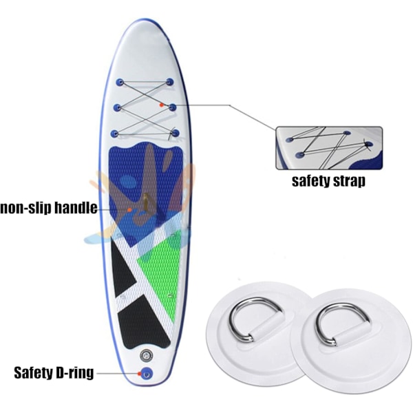 D-ring pad patch för kajak, rund D-ring repspänne, marin förvaring, elastiska öglor, krok, surfbräda, fiskebåt, tillbehör för uppblåsbar båt, flotte
