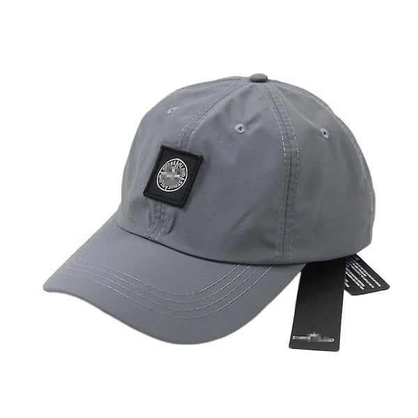 Stone Island Basebollkeps Unisex Herrar Kvinnor Justerbar Sommar Utomhus Sportmössa Grey