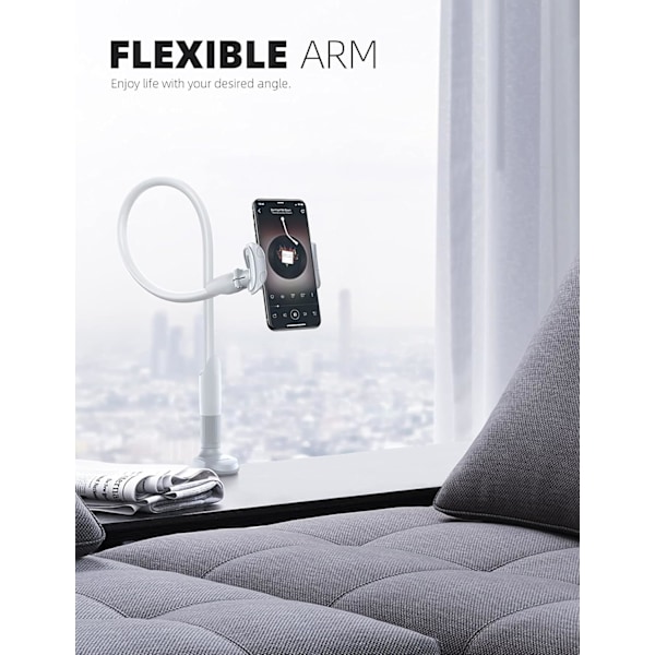 Telefonholder, justerbar svanehals holder - Universal 360° rotationsstøtte til iPhone 14 Pro Max Plus, 13/12/11 Pro Max, Mini, XS Max XR X 8 7 6, Sw