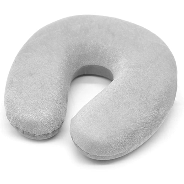 Light Grey-Travel Cushion,Airplane Headrest Travel Pillow,Memory Neck Rest Cushion,for One on Plane,Train,Car,Office (Navy Blue)