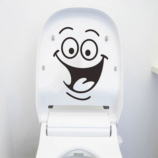 2 st Smiley Toalettdekaler, Roliga DIY Toalett Väggdekaler, Kreativa Avtagbara Dekorationsdekaler, För Toalett, Badrum, Badkarsdörr Väggdekal