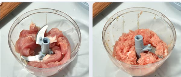 Manuell hackare, 500 ml 3 rostfria blad, kök hackare multi-hackare för grönsaker, kött, lök, vitlök, barnmat slipning, blå
