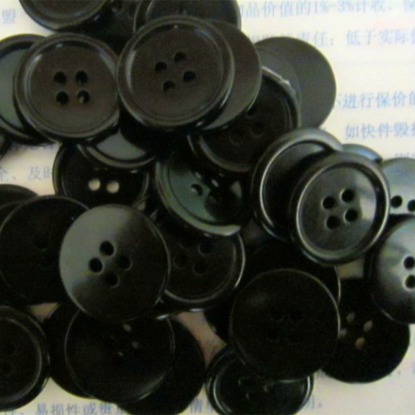 100 runda syknappar Ø20x3 mm med 4 hål - färg（Vit）32L L32 - plast - öppning 3 mm - sybehör sömnad kläder mode stickning