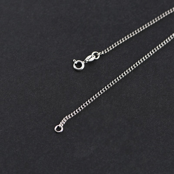 45cm Smycke - Halsband - 925 Silverkedja Diamantnät - Bredd 2,5 mm Längd