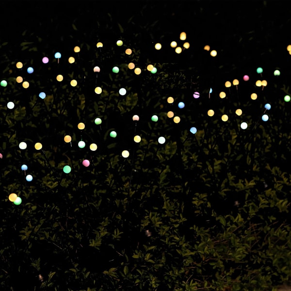 Varme Farger - 6 LED Solcelledrevet Hagelys, Ny Oppdatert Solcelledrevet Glødeløys for Hagevei Dekorasjon, Høy Elastisk Jernledning og Stabil Pærebase