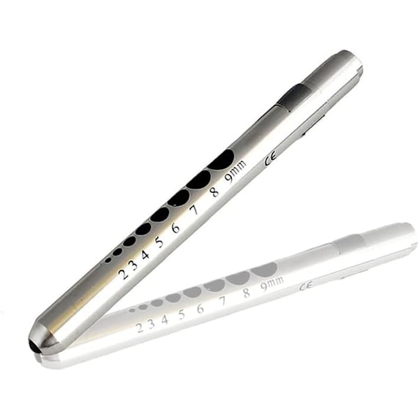 (Sølv, 1 stk.) Mini Genanvendelig LED Pen Lommelygte til Hjemmet, Udendørs, Læge, Sygeplejerske, EMT