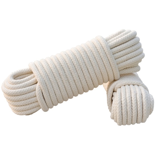 Multifunksjonelt flettet tau - Klesstrenger - Bomull og polyester - 2 x 10 meter - 6 mm - Hvit