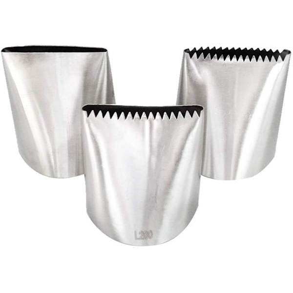 Kakepynttips, rustfritt stål dyser for kakeglasur, bakverk, fondant (stor)