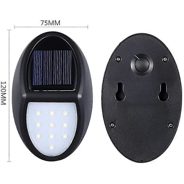 2 Stycken Vattentäta Rörelsesensor Vägglampor Solcellsdrivna 10 LED Vägglampor Staketbelysning för Gångväg Uppfart Entrédörr Gård Gul