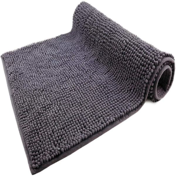 Grå badrumsmatta - Modulset - halkfri, absorberande och mjuk Grey
