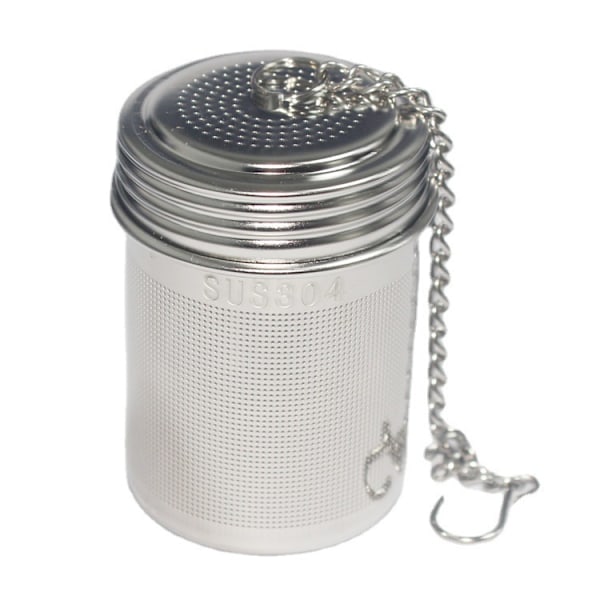 Stor teinfuser med ekstra fint nett for løsbladte, 18/8 rustfritt stål tesil med forlenget kjedehake, krydder og krydder, for flere