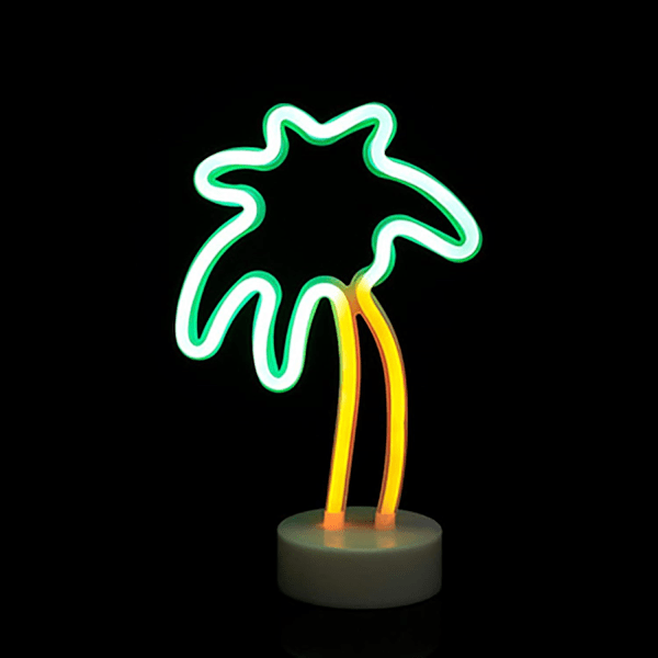 Neonljusskylt, LED-kokospalmsnattlampa Nattljus, USB/batteridriven neonväggdekor för fest, födelsedag, barnrum, bröllop, julbelysning, Li