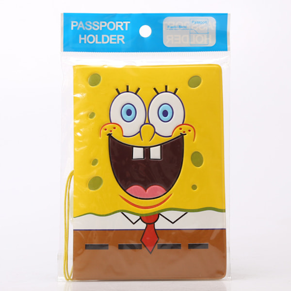 Läderpassfodral för kvinnor och flickor Cartoon Pattern, Spongebob Passfodral Passfodral Resa Utomlands