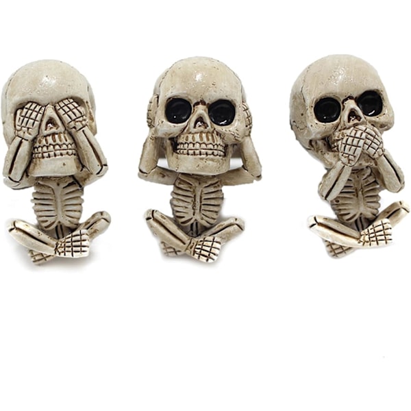 Bilventil Klips Ond Skalle Trio Statue Ond Skalle Statue Auto Aromaterapi Diffuser Klips Kontor Hjem Aromaterapi Dekor Gaver til Menn/Kvinner