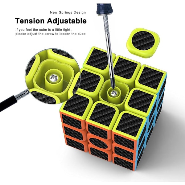 Original 3x3x3 Speed Cube, rask magisk kube for barn, glatte karbonfiberkuber, puslespillleker