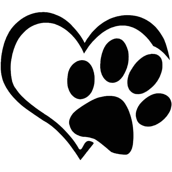 Car sticker,Paw stickers with heart for cars,waschstraße tauglich. Black