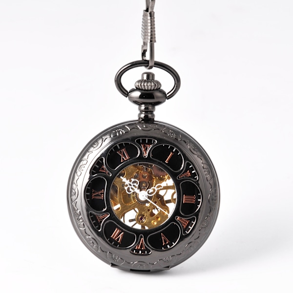 Lommeklokke for menn med kjede | Vintage opptrekk lommeklokke mekanisk urverk lommeklokke 1920-tallet jernbane steampunk kostymetilbehør