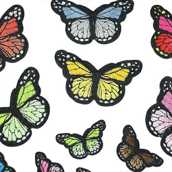 24 st Butterfly Stryk på Patch Fjäril Stryk Patch Sy men