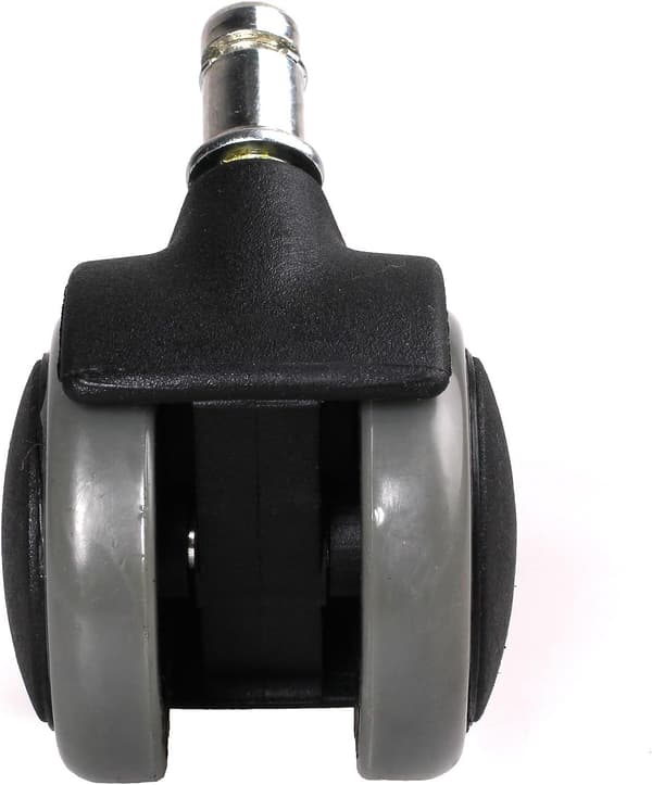Sæt med 5 hårde gulvruller 11 mm - til kontorstole, 11/50 mm, Grå, KXD3200 Sort
