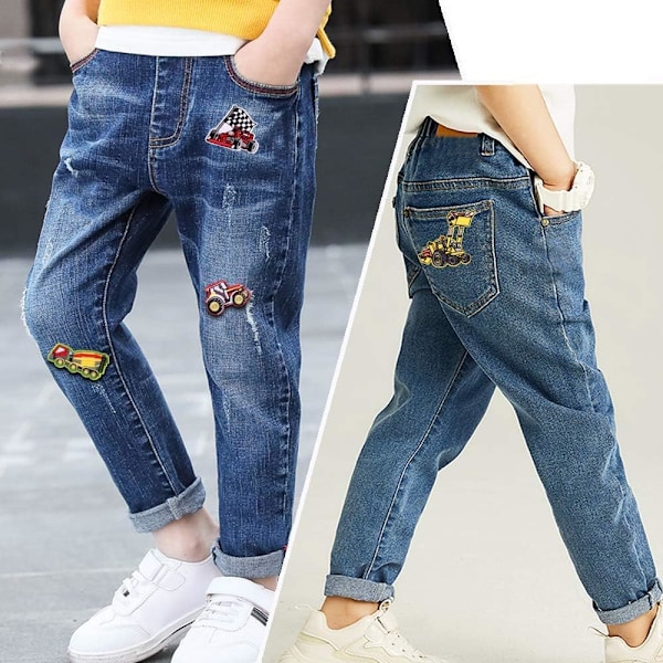 Strykmärken 16 stycken Strykmärken Lastbil Broderat Märke för DIY Anpassa Kläder T-Shirt Jeans Ryggsäck Barnjacka
