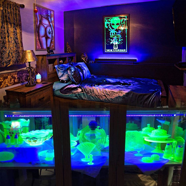 Eleganted 395nm 10W LED Rør Sort Lys, 48 LED UV Lysstang, DJ Disco Lys, Sort Lys til Halloween Julefest Kropsmaling Neon Makeup Pa