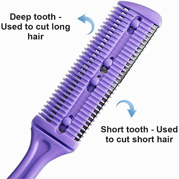 Hårklipperkam, (15-20 cm) Dobbel Skjærekam, Hårbarbermaskin, Hårklippesaks, Hårklipper, Profesjonell Forming Lilla