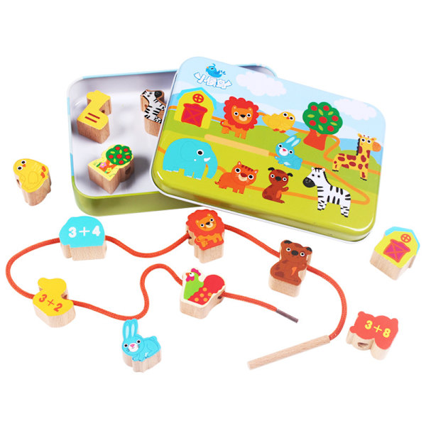 Treleker for barn - Grønnsaker, frukt, dyr, transport, strengespill, puslespill, jernboks, perler, oppbevaringsleker