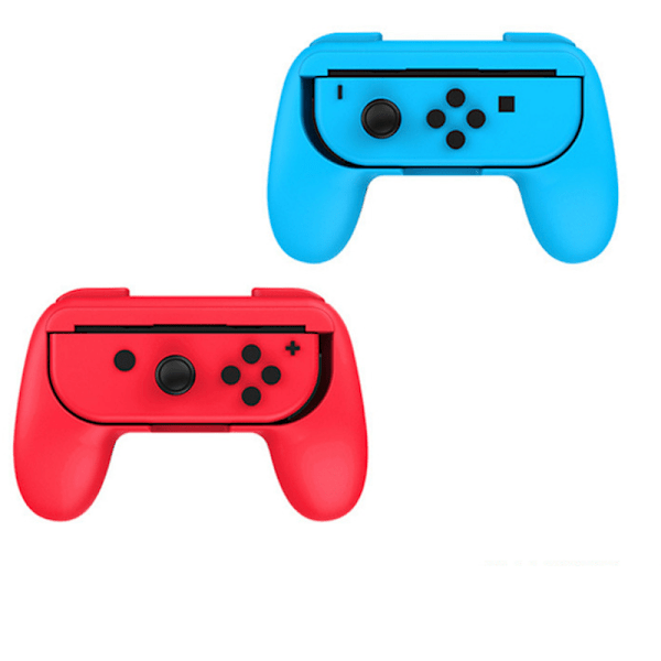 Set med 2 grepp (blå och röd) kompatibla med Nintendo Switch & Switch OLED, gummiyta grepp kompatibla med JoyCon