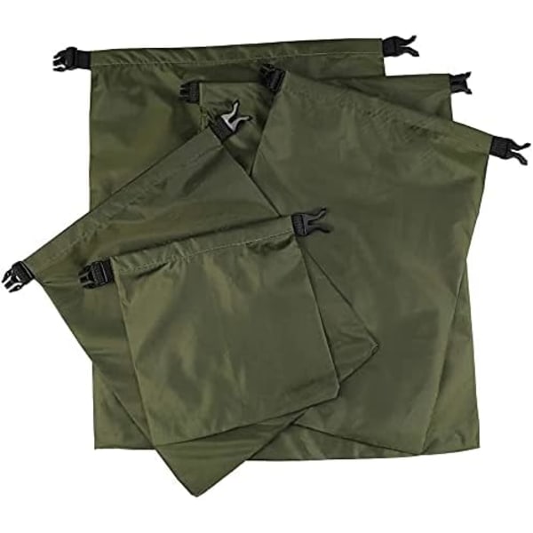 6 Vanntette Tørreposer (Grønn), 1,5L /2,5L/3L /3,5L /5L /8L Lett Tørreposer Bærbar Tørrepose for Utendørs Vandring, Fiske, Camping
