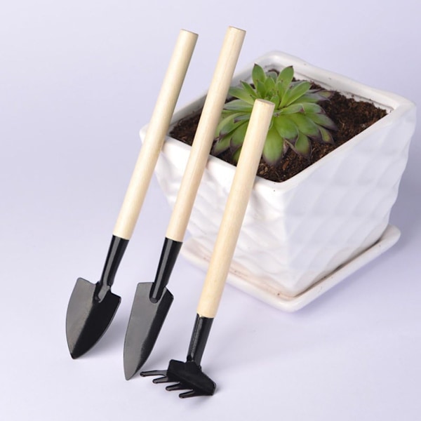 3-pack Mini Trädgårdsverktyg Set Liten Spade Spade Kalkylator för Växter Succulenter