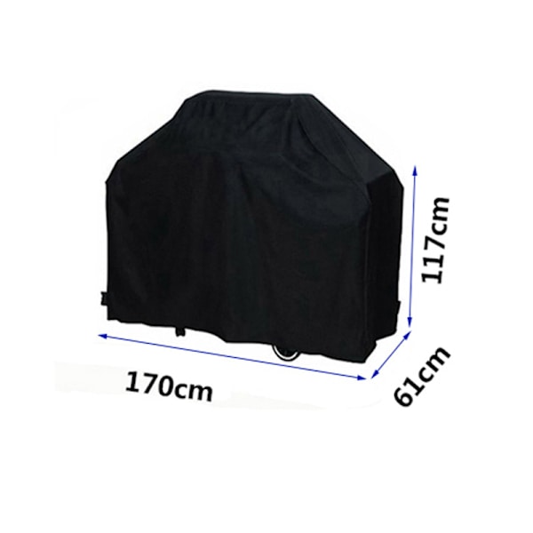 170*61*117CM 480g - Grillskydd Grillöverdrag Grillöverdrag Anti-UV/Anti-vatten/Anti-fukt Vattentätt Utomhus Grillskydd Svart för
