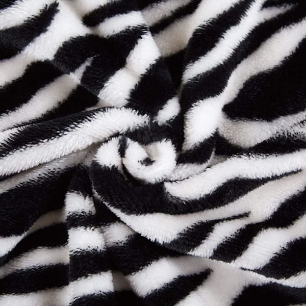 (130 x 160 cm, Zebra) Färgglad överdimensionerad mjuk fleecefilt för soffa, säng, stol, ultra mjuk dekorativ filt