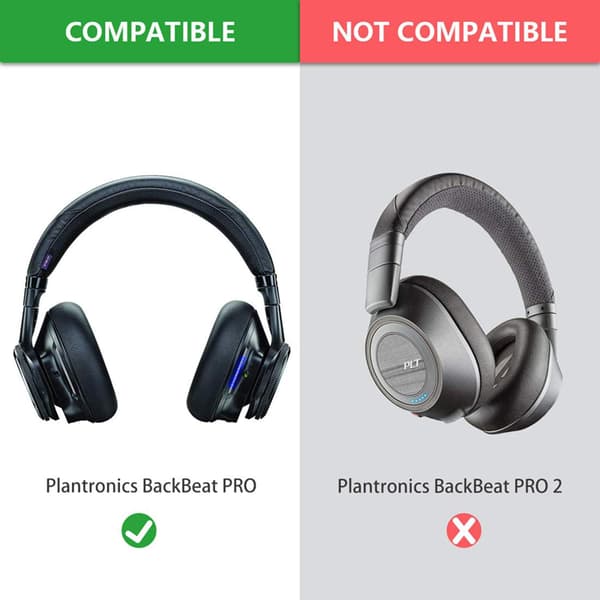 Ørepude Skum Pudebetræk til Plantronics Backbeat Pro Bluetooth Trådløse Støjreducerende Hovedtelefoner (Sort)