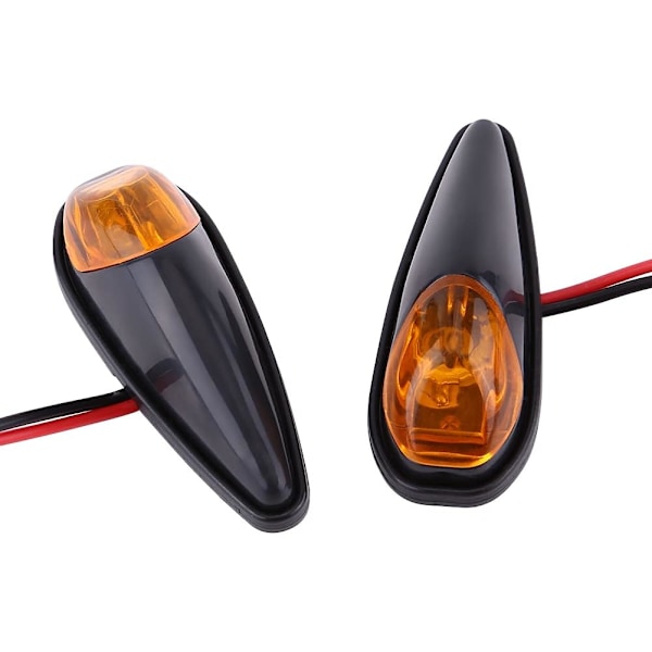 2 st 12V blinkers, blinkers blinkersindikatorljus motorcykel infälld montering LED universal lampa bärnsten fram bak svart motorcykel L